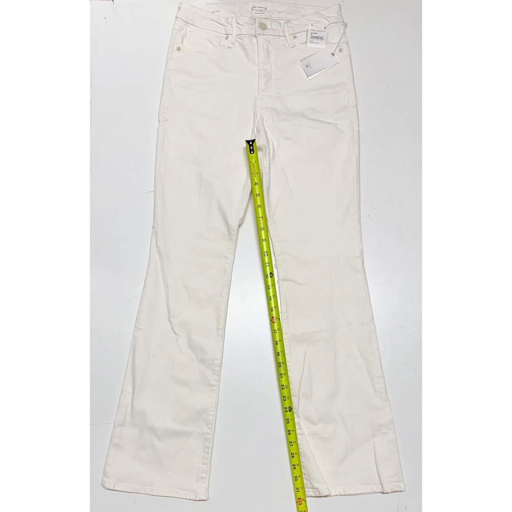 Good American Good Classic Slim Bootcut Jeans Cloud White Size 10 New W Tags